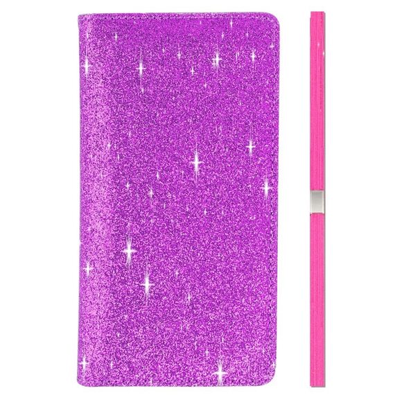 Handbags - 4722 Glitter Checkbook Cover for Girls & , Bling Pu Leather RFID Blocking